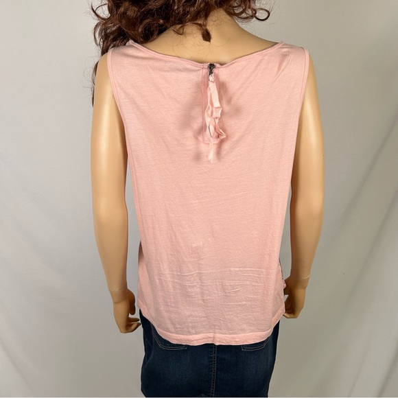 LOFT Pink Eyelet Sleeveless Tank Top Size Medium - Picture 3 of 5